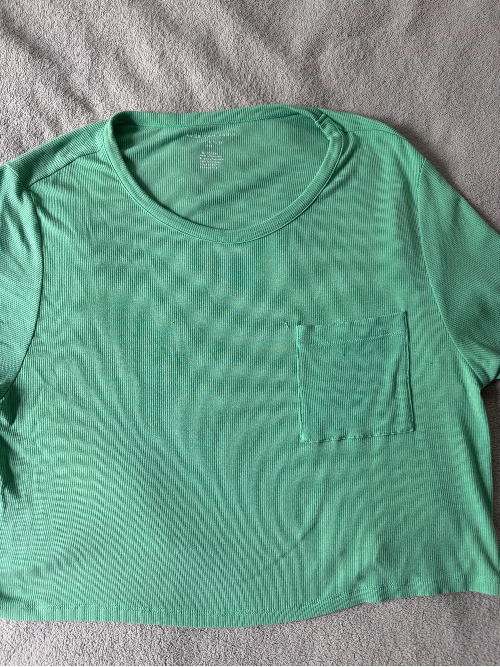 aerie Mint Green Ribbed Pocket Crop Top